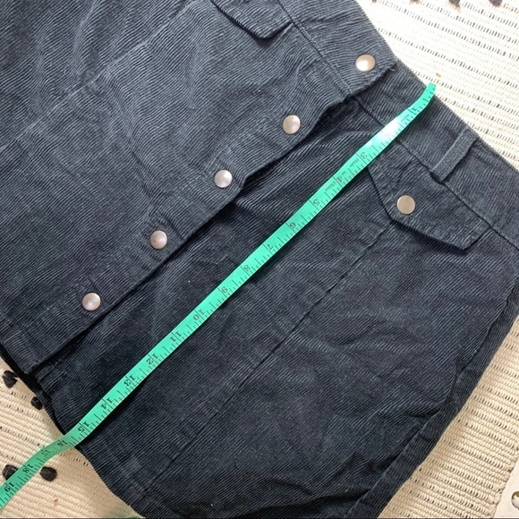 BDG Black Corduroy Snap Button Down Skirt - Picture 8 of 11